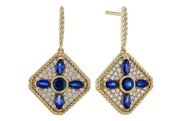 A283-77663: EARRINGS 1.03 TW SAPPHIRE 1.46 TGW