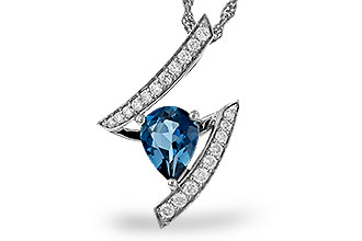 B283-74036: NECK 1.04 LONDON BLUE TOPAZ 1.23 TGW (8x6MM)