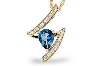 B283-74036: NECK 1.04 LONDON BLUE TOPAZ 1.23 TGW (8x6MM)