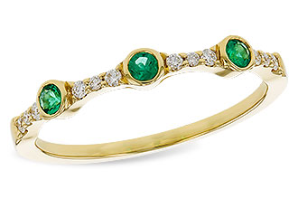 B283-75863: LDS WED RG .11 EMERALD .20 TGW