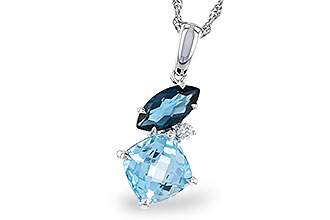 B283-76736: NECKLACE 2.37 TW BLUE TOPAZ 2.40 TGW
