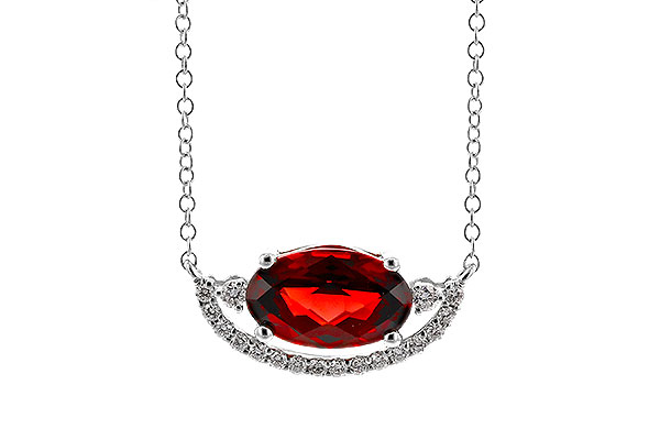 C283-74972: NECKLACE 1.94 GARNET 2.08 TGW (10x6MM GAR / 18")